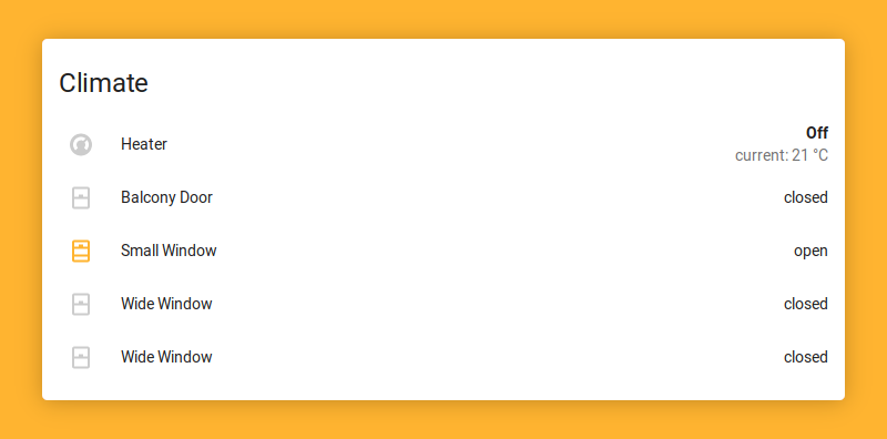 climate card in home assistant
